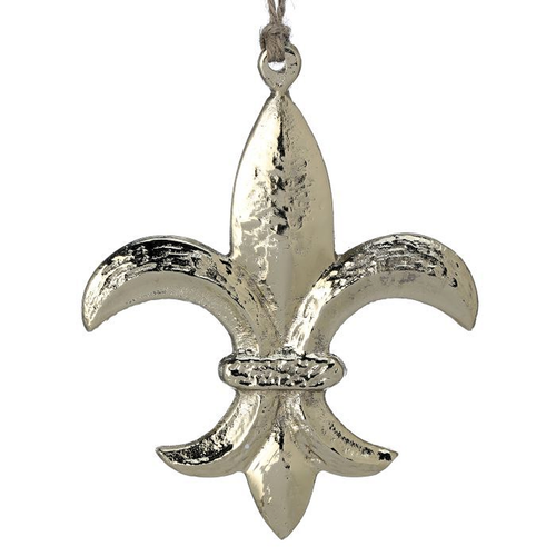 Gold Aluminum Fleur de Lis Christmas Ornament