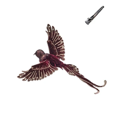 Velvet Sequin Bird Clip Christmas Ornament