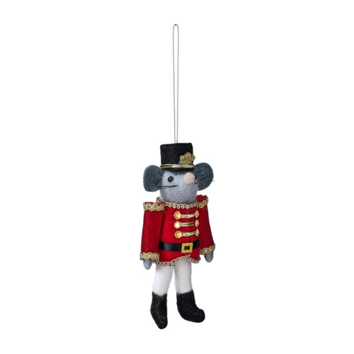 Blue Coat Felt Bear Soldier Christmas Ornament