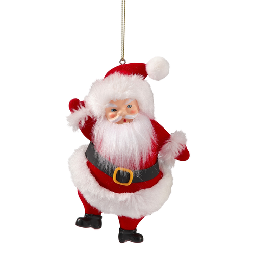 Red Retro Santa Christmas Ornament
