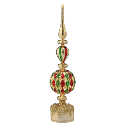 18-Inch Lighted Glass Finial Table Decor
