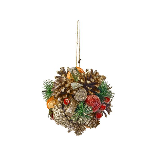 5-Inch Fruit and Pinecone Kissing Ball