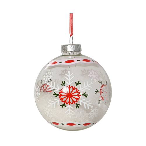 Red Snowflake Ball Ornament