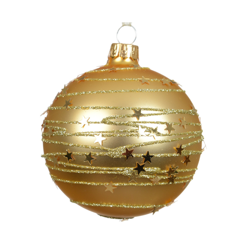 Gold Star Ball Ornament
