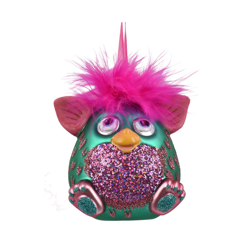 Teal Troll Ornament with Pink Dots