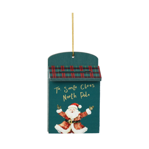 Teal Santa Mailbox Ornament