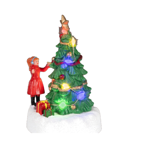 Micro LED Girl Decorating Tree Scenery