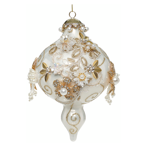Mark Roberts Kings Jewel White Extra Fancy Finial Ornament