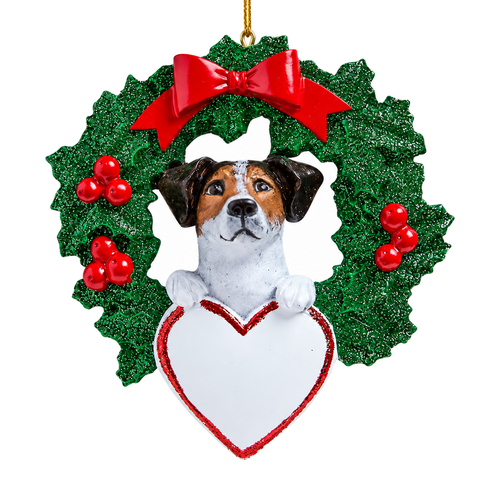 Personalized Jack Russell Wreath Ornament