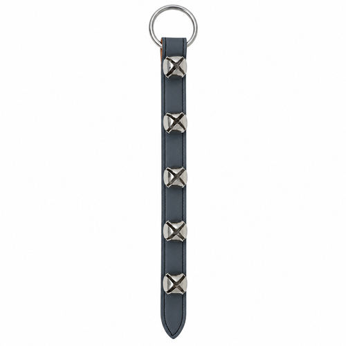Grey Leather Five-Bell Large Ring Door Hanger