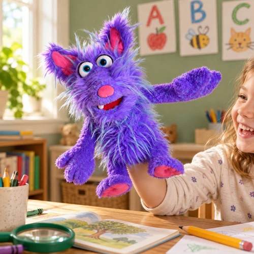 Living Puppets The Professor hand puppet worn on a child's hand and arm