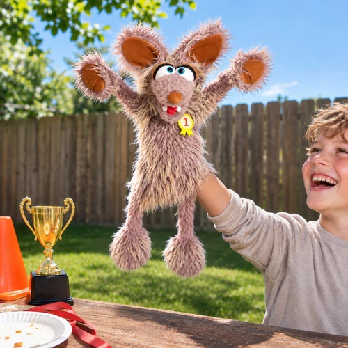 Living Puppets Artie Coyote hand puppet worn on a child's hand and arm