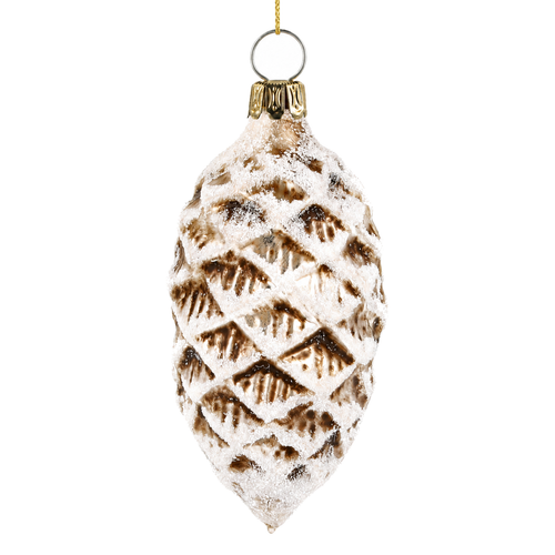 Marolin Snowy Pine Cone Ornament