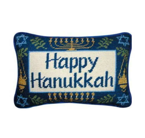 Happy Hanukkah Stitched Pillow