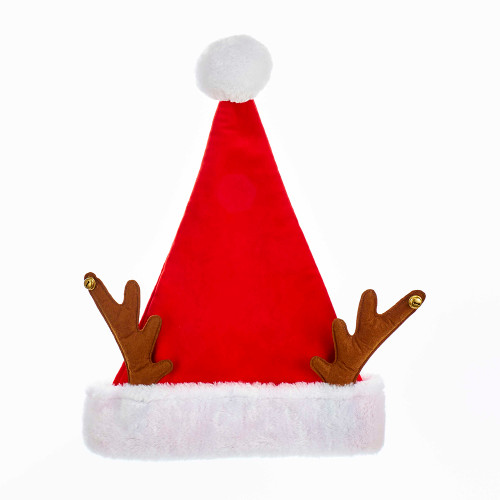 Kurt Adler Red Velvet Santa Hat With Antlers
