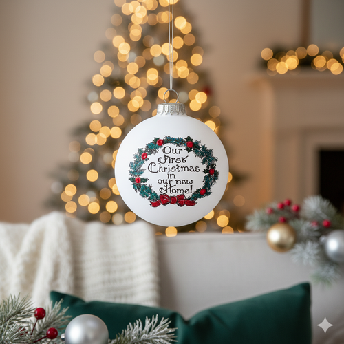 Heart Gifts by Teresa -  First Christmas In New Home Wreath Ornament