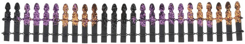  Department 56- Halloween Glitter Miniature Fence, Village Accessories, 2.5 inch