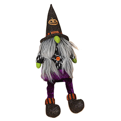 Plush Halloween Gnome Wearing Black Hat