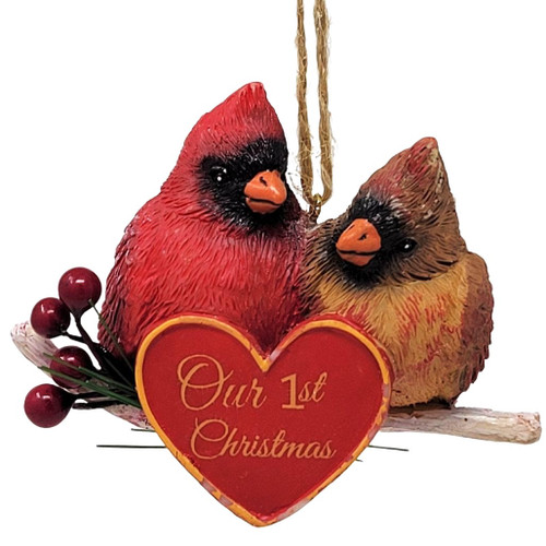 Birch Berry Our 1st Christmas Cardinal Couple Ornament