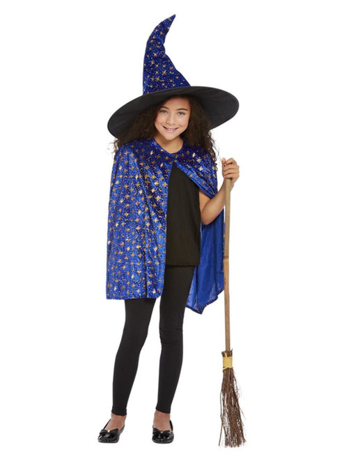 Children's Deluxe Glitter Witch Kit, Cape & Hat
