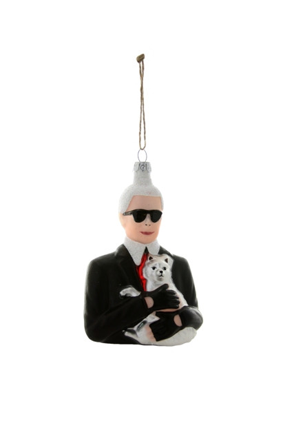 Cody Foster & Co Karl Lagerfeld Glass Ornament