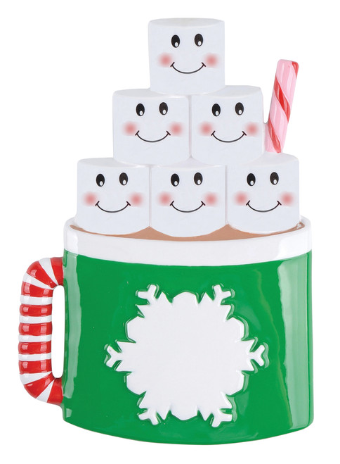 Marshmallow Mug Family/Friends of 6 Ornament For Personalization
