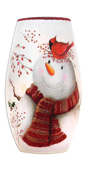 Snowman with Cardinal on Head
