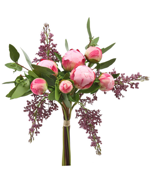 Peony Bud/Lilac Eucalyptus Bundle Pink 14"
