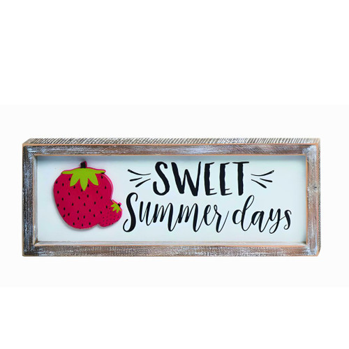 Sweet Summer Days Strawberry Wooden Sign - 15"