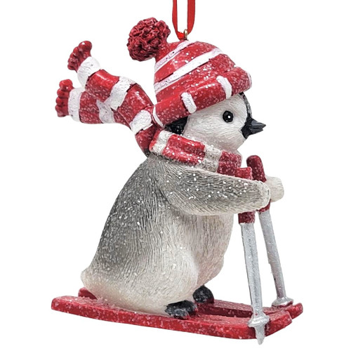 Penguin Skiing Ornament