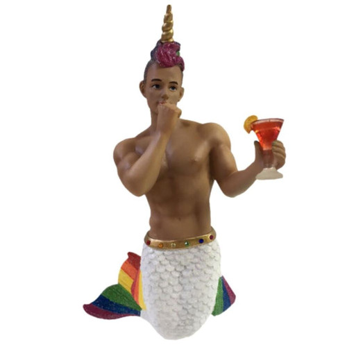 December Diamonds - Rainbow Unicorn Merman Ornament