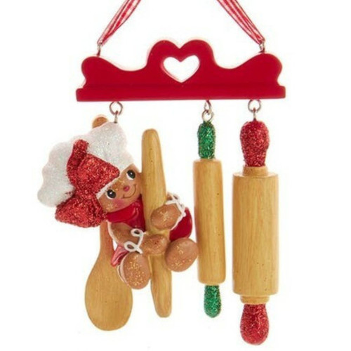 Gingerbread Girl With Utensils Ornament