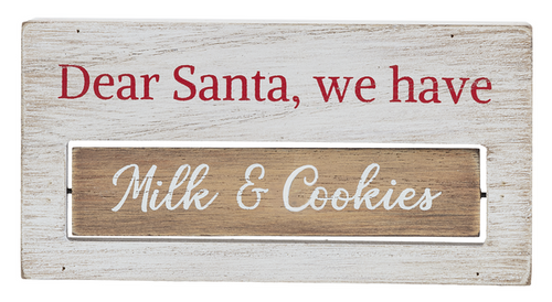 "Dear Santa, We Have Milk & Cookies" Spinning Sign
