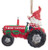 Farm Gnome Riding Tractor With Garland Ornament
