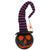 LED Black Pumpkin Wearing Purple Stripped Hat