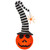 LED Orange Pumpkin Wearing White Striped Hat