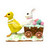 Duckling Pulling Easter Cart Figurine Easter Spring Decor