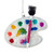 Glass Water Color Palette and Paint Brush Ornament
