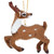 4" Fur Prancing Deer Looking Back Ornament
