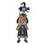 60.5' Yellow And Purple Wooden Witch Figurine
