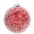 4" Red Ball Shaped Ornament Covered in Ice
