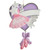 Purple and Pink Ballet Dancing Heart Hanging Ornament