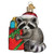 Christmas Racoon With Presents Bandit Blown Glass Ornament