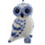 Blue And White Porcelain Owl Perched On Branch Ornament