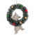 Grey Cat in Wreath Ornament
