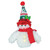 Fluffy Snowman With Red Scarf Ornament