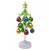 10 Inch Green Glass LED Tree With Zig Zag Glass Ornaments