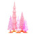 Vivid Pink Glass Tree- Festive Tabletop Set of 5