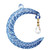 Egyptian Museum Hand Blown Glass Blue Crescent Moon Ornament