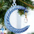 Egyptian Museum Hand Blown Glass Blue Crescent Moon Ornament